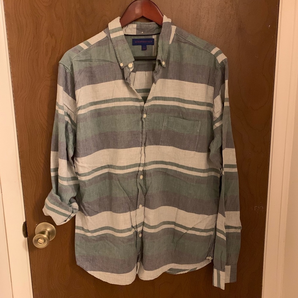 DONATED Aeropostale Multi-Stripe Button Down - Picture 1 of 5